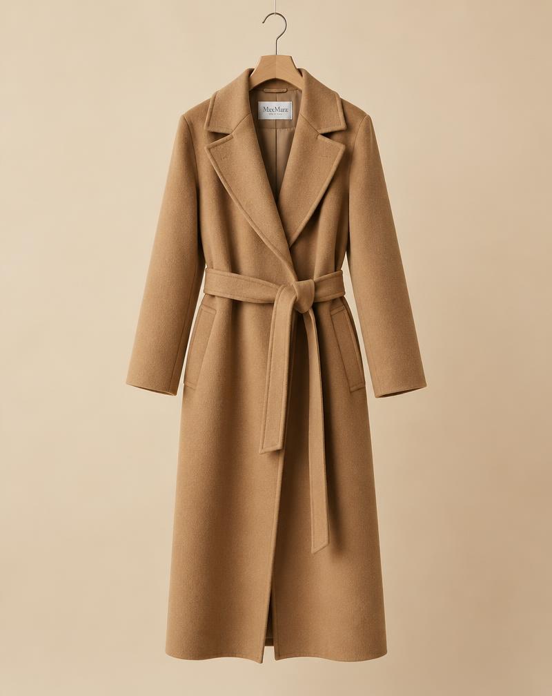 Belted Wool Wrap Coat