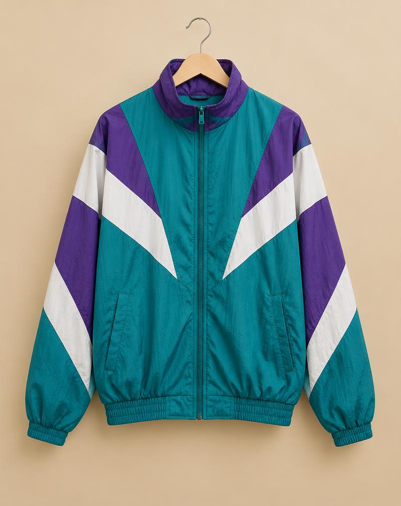 90s Colour-Block Windbreaker